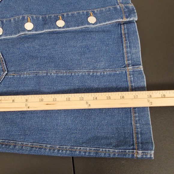 Ann Taylor LOFT Denim Skirt Women's Size 10 Blue Jean Button Front A Line Mini - Picture 8 of 9